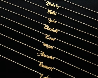 Gold Name Necklace • Custom Name Necklace for Women • Nameplate Pendant • Personalized Gift for Mom • Minimalist Jewelry • Gift for Her