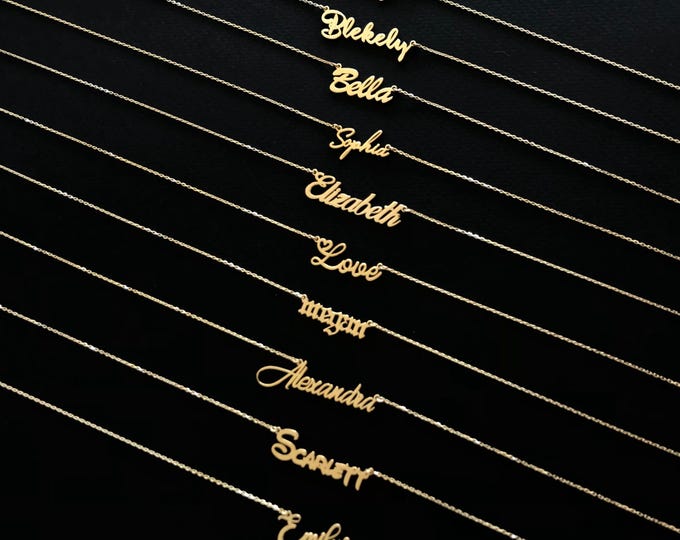 Custom Name Necklace for Women • Nameplate Pendant • Personalized Charm • Minimalist Jewelry