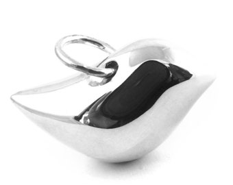 Bird necklace in polished sterling silver