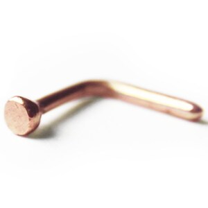 14K Rose Gold Rustic Disc Flat Nose Stud or Screw (multiple gauges)