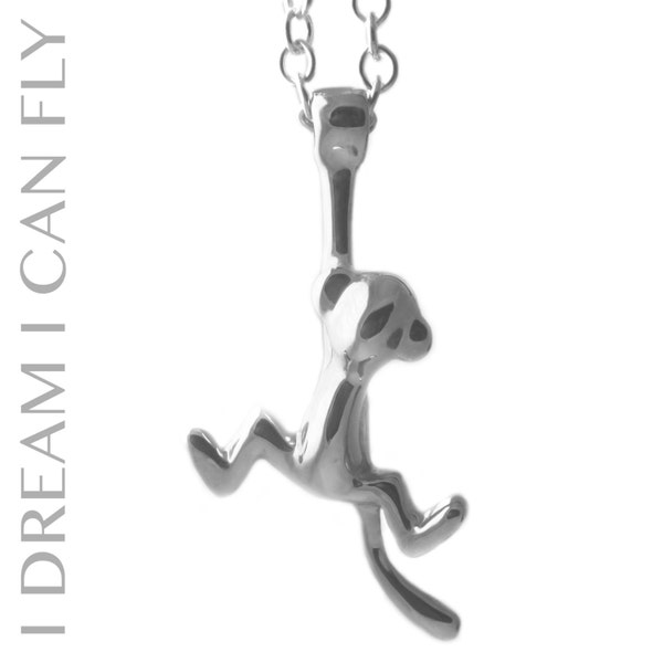 Monkey necklace in polished sterling silver