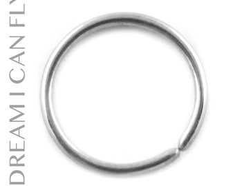 14k Palladium White Gold Seamless Hoop Earring / Nose Ring (multiple sizes & gauges) - NICKEL FREE