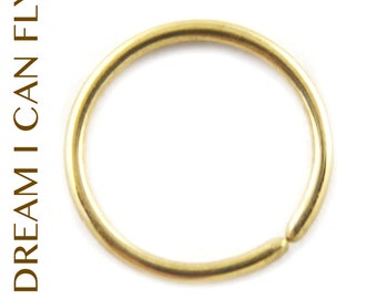 14k Yellow Gold Seamless Hoop Earring / Nose Ring (multiple sizes & gauges)