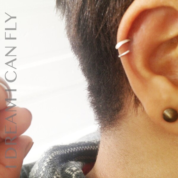 18k Rose Gold Open Hoop Earring / Cartilage Hoop for the right ear (multiple sizes & gauges)