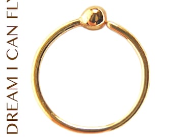 14k Yellow Gold Sprouted Hoop Earring / Nose Ring (multiple sizes & gauges)