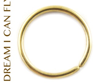 22k Yellow Gold Seamless Hoop Earring / Nose Ring (multiple sizes & gauges)