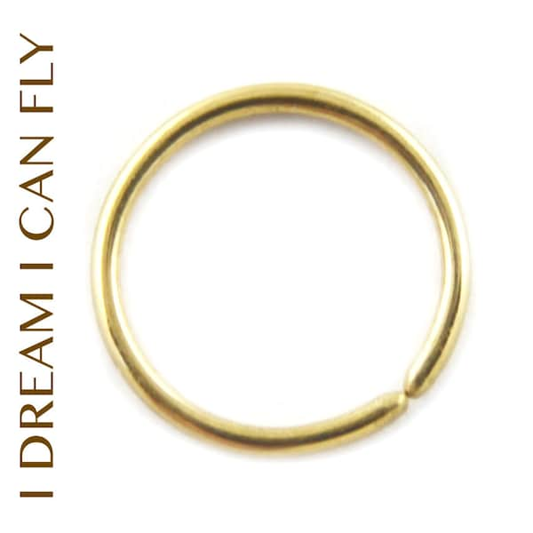 18k Yellow Gold Seamless Hoop Earring / Nose Ring (multiple sizes & gauges)