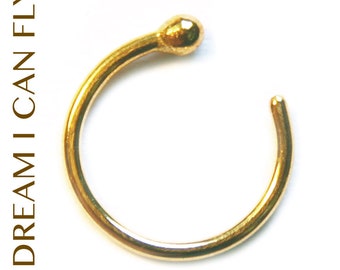 14k Yellow Gold Open Nose Ring (multiple sizes & gauges)