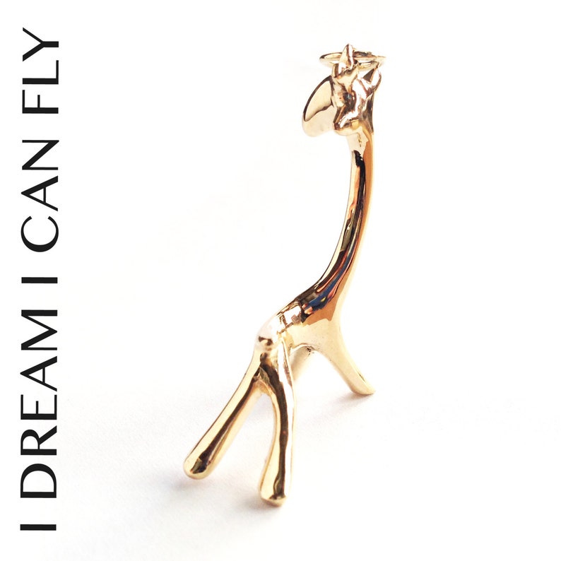 Giraffe pendant 14k gold Giraffe pendant in solid 14k yellow gold image 3