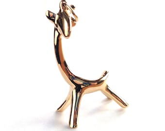 Giraffe pendant - 14k gold Giraffe pendant in solid 14k yellow gold