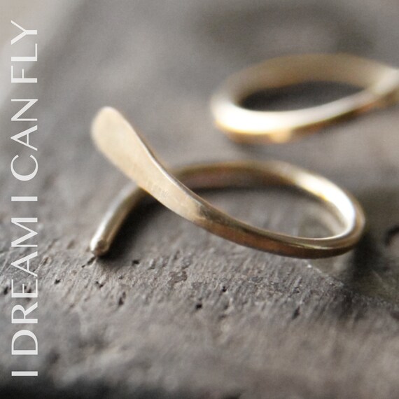 24k Gold Open Hoop Earring Cartilage Hoop for the Right Ear