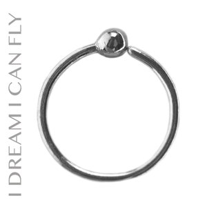 14k Palladium White Gold Sprouted Hoop Earring / Nose Ring (multiple sizes & gauges) - NICKEL FREE