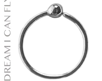 14k Palladium White Gold Sprouted Hoop Earring / Nose Ring (multiple sizes & gauges) - NICKEL FREE