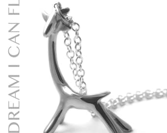 Giraffe necklace - Sterling silver with a polished finish