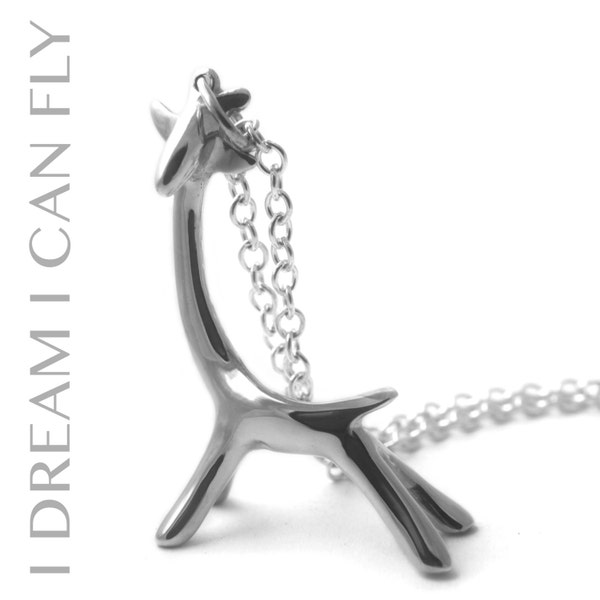 Giraffe necklace - Sterling silver with a polished finish