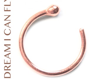 14k Rose Gold Open Nose Ring (multiple sizes & gauges)