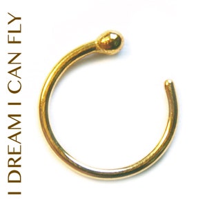 22k Gold Open Nose Ring multiple sizes & gauges image 1