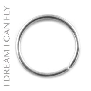 18k Palladium White Gold Seamless Hoop Earring / Nose Ring multiple sizes & gauges NICKEL FREE image 1