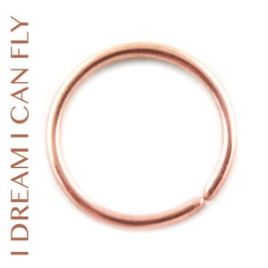 18k Rose Gold Seamless Hoop Earring / Nose Ring (multiple sizes & gauges)
