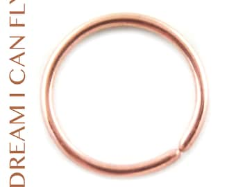 18k Rose Gold Seamless Hoop Earring / Nose Ring (multiple sizes & gauges)