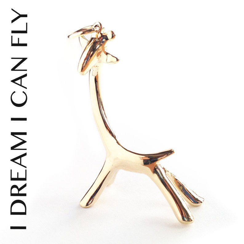 Giraffe pendant 14k gold Giraffe pendant in solid 14k yellow gold image 2