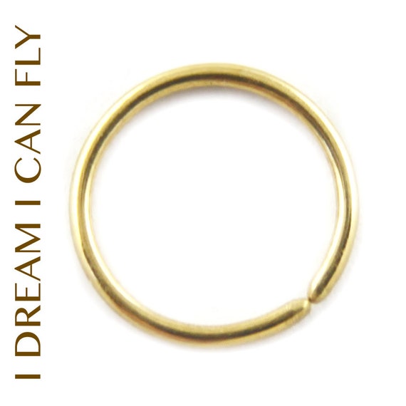 24k Yellow Gold Seamless Hoop Earring Nose Ring multiple Sizes Gauges Etsy