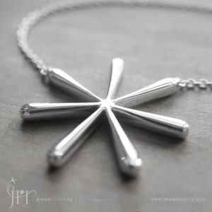 Flower necklace in polished sterling silver image 2