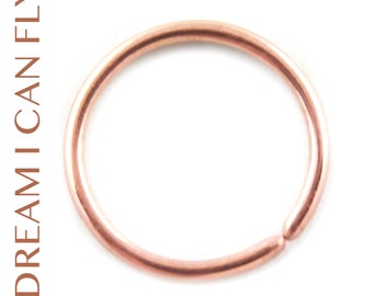 14k Rose Gold Seamless Hoop Earring / Nose Ring (multiple sizes & gauges)