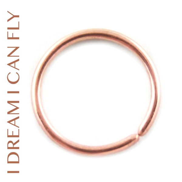 14k Rose Gold Seamless Hoop Earring / Nose Ring (multiple sizes & gauges)