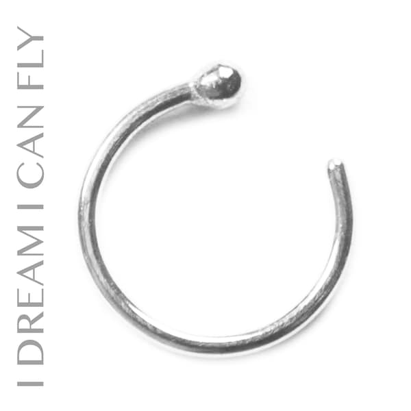 18k Palladium White Gold Open Nose Ring (multiple sizes & gauges)