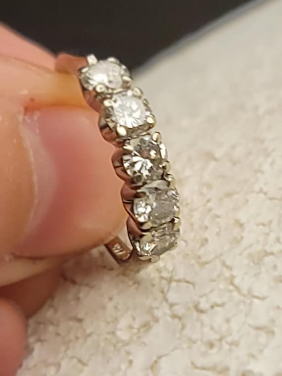 Estate 1 carat 5 stone diamond band