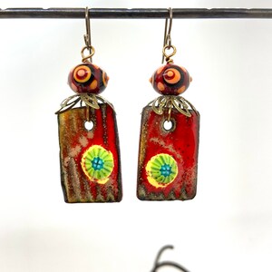 ABO Artisan Made Enamel & Lamp Work Earrings.