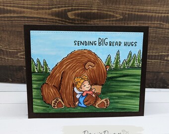 Sending Big Bear Hugs Scene Card