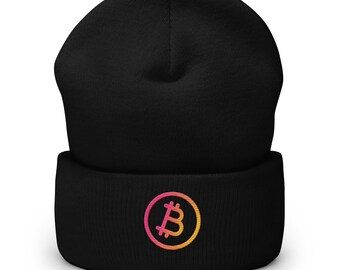 Bitcoin Beanie Hat: Embroidered BTC Logo, Crypto Beanie