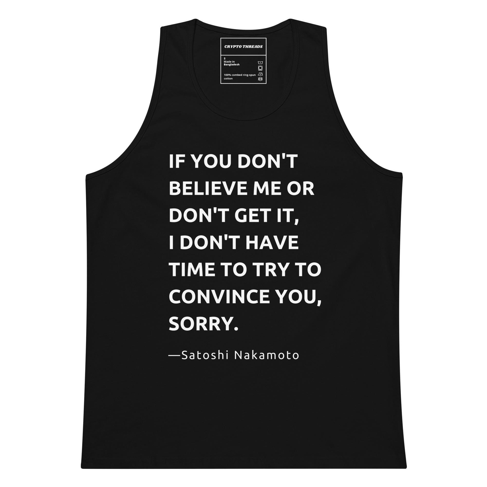 Satoshi Nakamoto Quote Tank Top - Bitcoin Crypto Gift