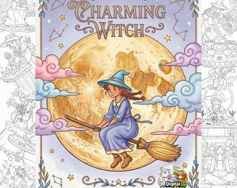 The Charming Witch Coloring Book – 78 Tarot & Witch Pages (PDF Download)