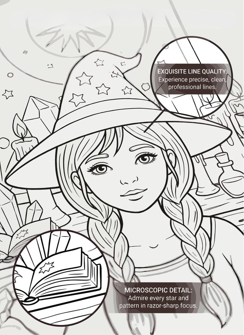 Zauberhafte Hexe Malbuch – 78 Tarot- & Hexen-Seiten (PDF Download) Bild 7