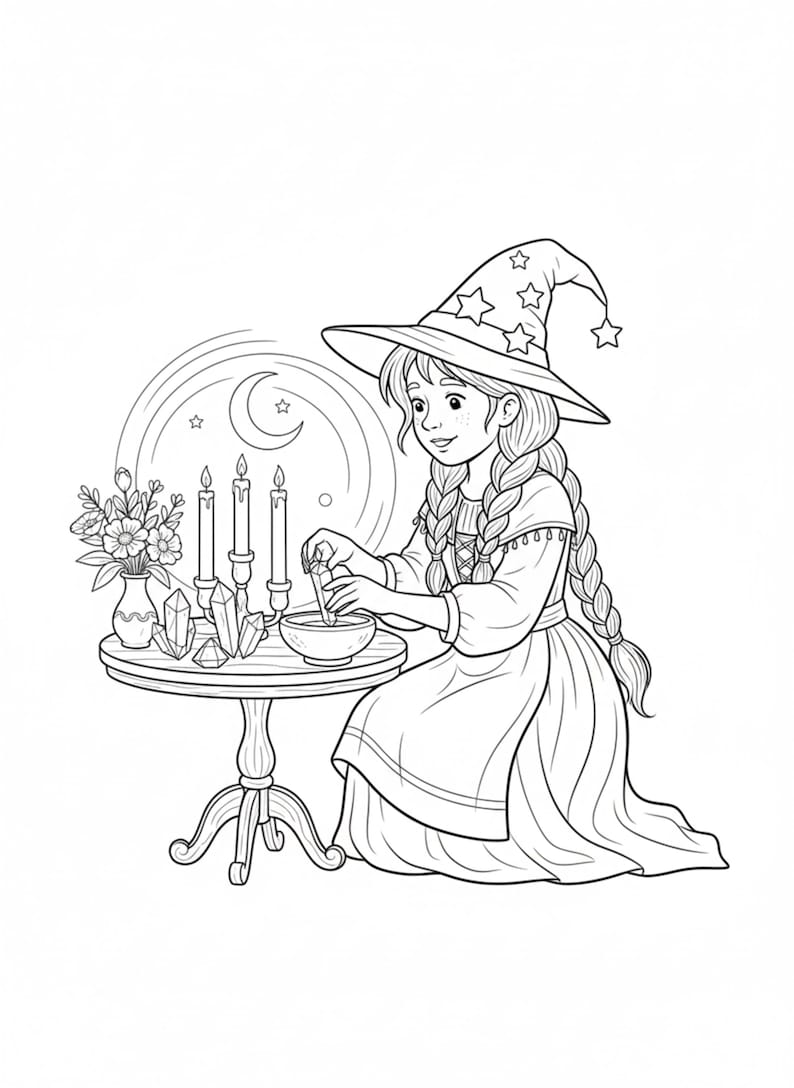 Zauberhafte Hexe Malbuch – 78 Tarot- & Hexen-Seiten (PDF Download) Bild 11
