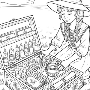 Zauberhafte Hexe Malbuch – 78 Tarot- & Hexen-Seiten (PDF Download) Bild 9