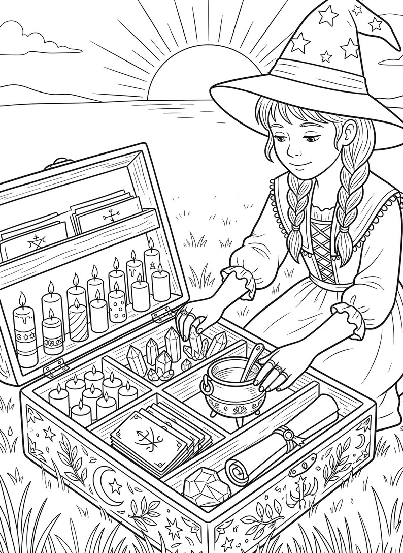 Zauberhafte Hexe Malbuch – 78 Tarot- & Hexen-Seiten (PDF Download) Bild 9