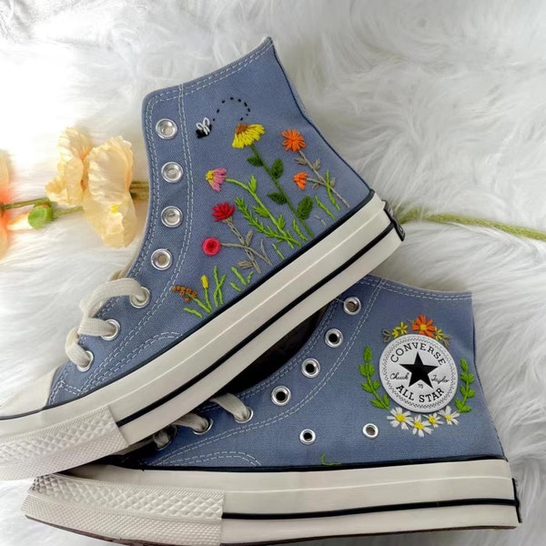 Embroidery shoes,Gifts for Husband,For Bride Sneakers,Custom shoes,Personalized Gifts,Flower Shoes,Gifts for Girlfriend,Personalized Gift,