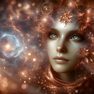 Wunderschöne Kupferfee 06 - Digital Download - Feen - Fantasy - 300 dpi - Größen=Letter, A3, A4, A5, A6 - AI Art Print - Druckbares Bild