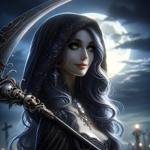 Avatar de la Muerte 01 - Descarga Digital - Fantasía - Muerte - Impactante - 300 dpi - Pack contiene: tamaños Carta, Legal, A3, A4, A5 - Imprimible