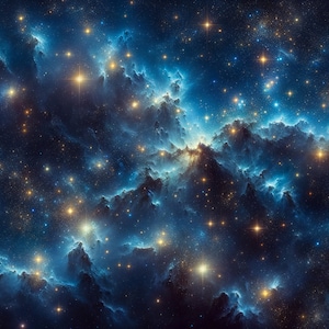 Blue Star-Field - Descarga digital - Espacio - Cósmico - Estrellas - 300 ppp - Tamaños = Carta, A3, A4, A5, A6 - Impresión de arte AI - Imagen imprimible