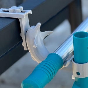 Dolphin Pool Pole Holder (Set of 2) – Fence or Wall Mount Organizer