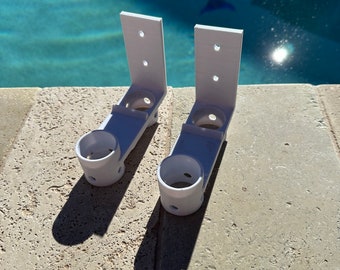 Pool Pole Holder with Accessory Mounts | Wall-Mounted Organizer