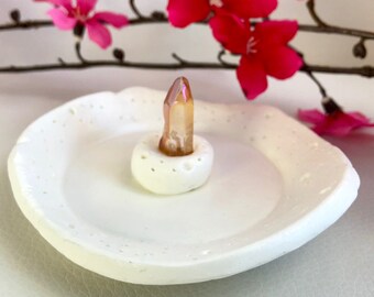 Amber Quartz Pointe Ring Dish