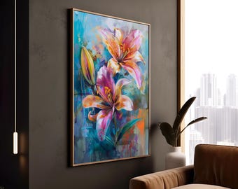 Colorful Lilies Poster