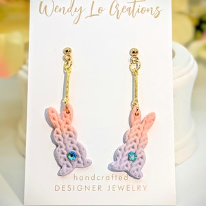 Adorable Bunny Drop Earrings for women Cute rabbit earrings for rabbit lover Unique Gift Idea