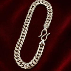 Bracelet chaîne en argent sterling massif, bijoux pour homme (20 cm/8&quot;)